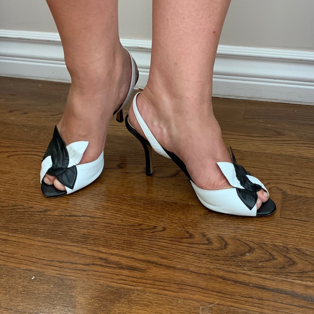 Badgley Mischka leather peep toe slingback classic - Picture 4 of 16